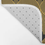 Art Deco Pattern in Gold and Jet Black Bath Mat Gallery Image 2
