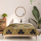 Art Deco Pattern in Gold and Jet Black Comforter Gallery Image 3