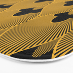 Art Deco Pattern in Gold and Jet Black Bath Mat Gallery Image 3