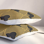 Art Deco Pattern in Gold and Jet Black Pillow Sham Gallery Image 3