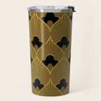Art Deco Pattern in Gold and Jet Black Travel Mug Gallery Image 2
