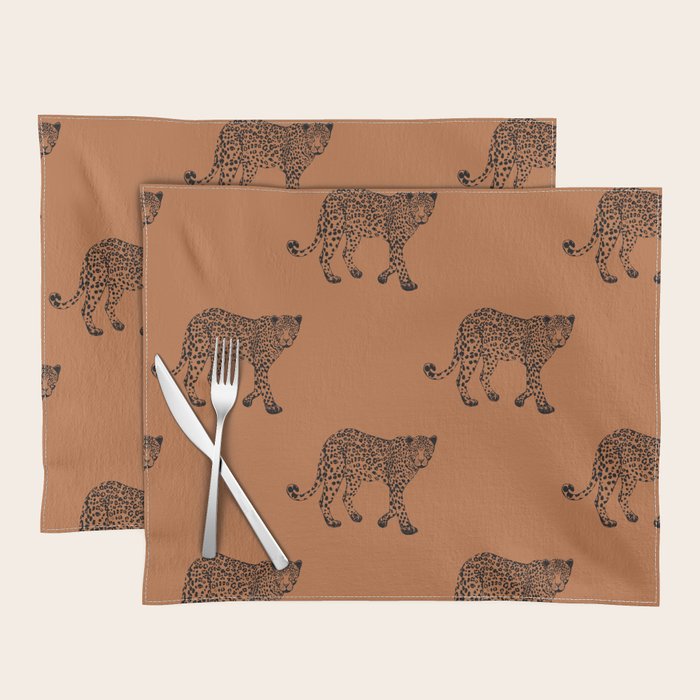 Leopard pattern - terracotta Placemat Gallery Image 1