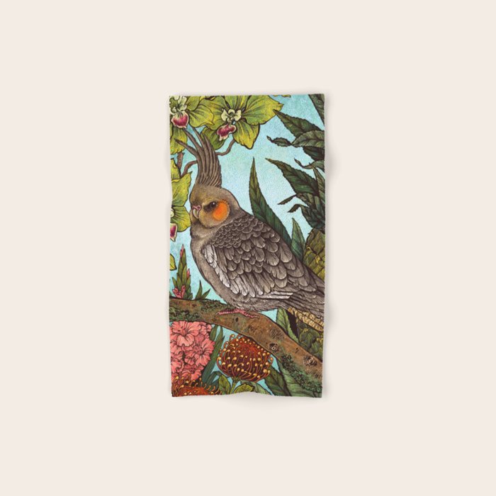 Cockatiel And Pineapple Bath Towel Gallery Image 1