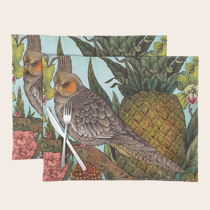 Cockatiel And Pineapple Placemat Gallery Image 1