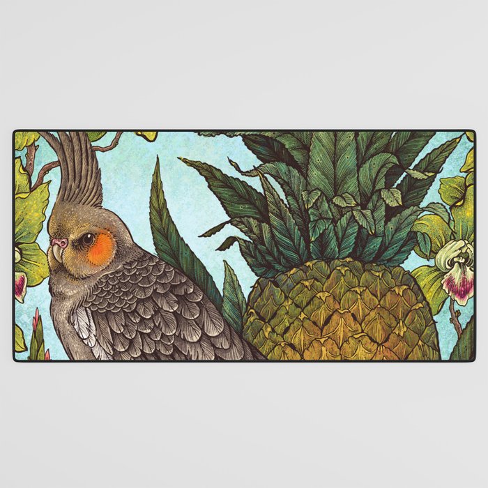 Cockatiel And Pineapple Desk Mat Gallery Image 3
