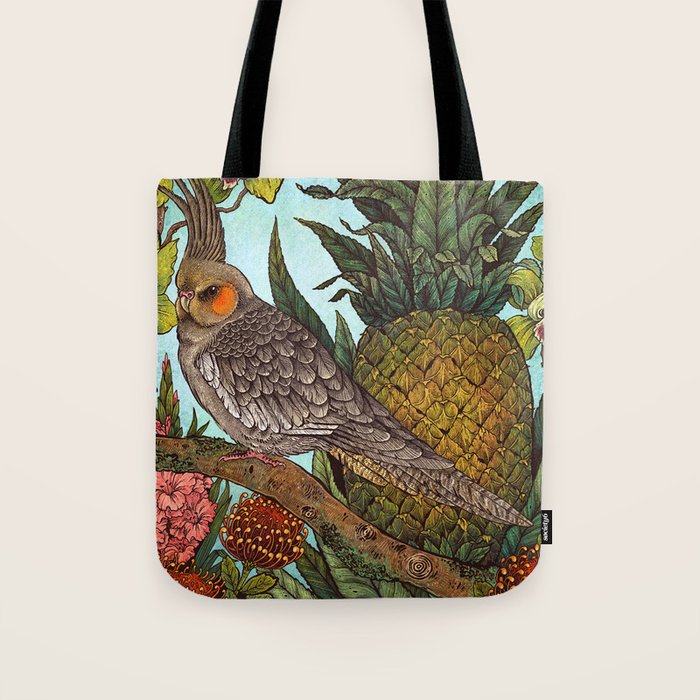 Cockatiel And Pineapple Tote Bag Gallery Image 1