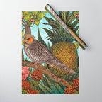 Cockatiel And Pineapple Wrapping Paper Gallery Image 1