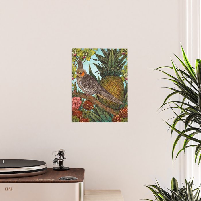 Cockatiel And Pineapple Poster Gallery Image 2