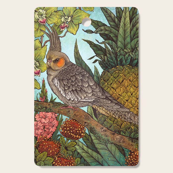 Cockatiel And Pineapple Cutting Board Gallery Image 1