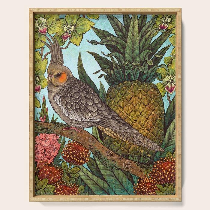 Cockatiel And Pineapple Serving Tray Gallery Image 1