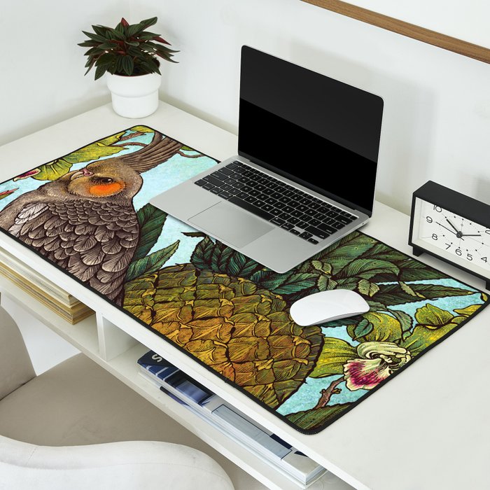 Cockatiel And Pineapple Desk Mat Gallery Image 2