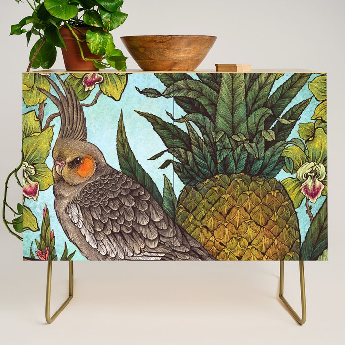Cockatiel And Pineapple Credenza Gallery Image 1