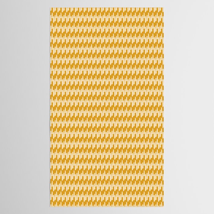 Modern Ink Weave Ikat Mudcloth Pattern in Marigold Mustard Ochre Tablecloth Gallery Image 2
