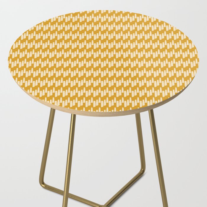 Modern Ink Weave Ikat Mudcloth Pattern in Marigold Mustard Ochre Side Table Gallery Image 2