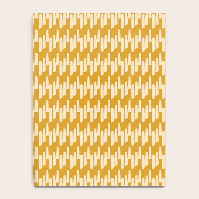 Modern Ink Weave Ikat Mudcloth Pattern in Marigold Mustard Ochre Notebook Gallery Image 4