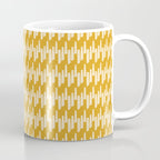 Modern Ink Weave Ikat Mudcloth Pattern in Marigold Mustard Ochre Coffee Mug Gallery Image 1