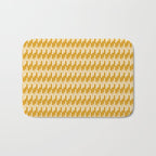 Modern Ink Weave Ikat Mudcloth Pattern in Marigold Mustard Ochre Bath Mat Gallery Image 1