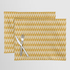Modern Ink Weave Ikat Mudcloth Pattern in Marigold Mustard Ochre Placemat Gallery Image 1