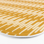 Modern Ink Weave Ikat Mudcloth Pattern in Marigold Mustard Ochre Bath Mat Gallery Image 3