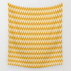 Modern Ink Weave Ikat Mudcloth Pattern in Marigold Mustard Ochre Wall Tapestry Gallery Image 4