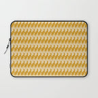 Modern Ink Weave Ikat Mudcloth Pattern in Marigold Mustard Ochre Laptop Sleeve Gallery Image 1