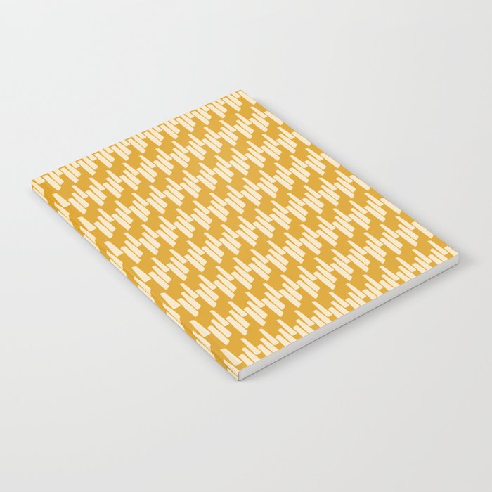 Modern Ink Weave Ikat Mudcloth Pattern in Marigold Mustard Ochre Notebook Gallery Image 2
