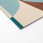 Teal Orange Yellow Light-Blue Geometric Abstract Artwork Welcome Mat Gallery Image 2