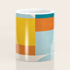 Teal Orange Yellow Light-Blue Geometric Abstract Artwork Coffee Mug Gallery Image 4