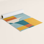 Teal Orange Yellow Light-Blue Geometric Abstract Artwork Yoga Mat Gallery Image 2