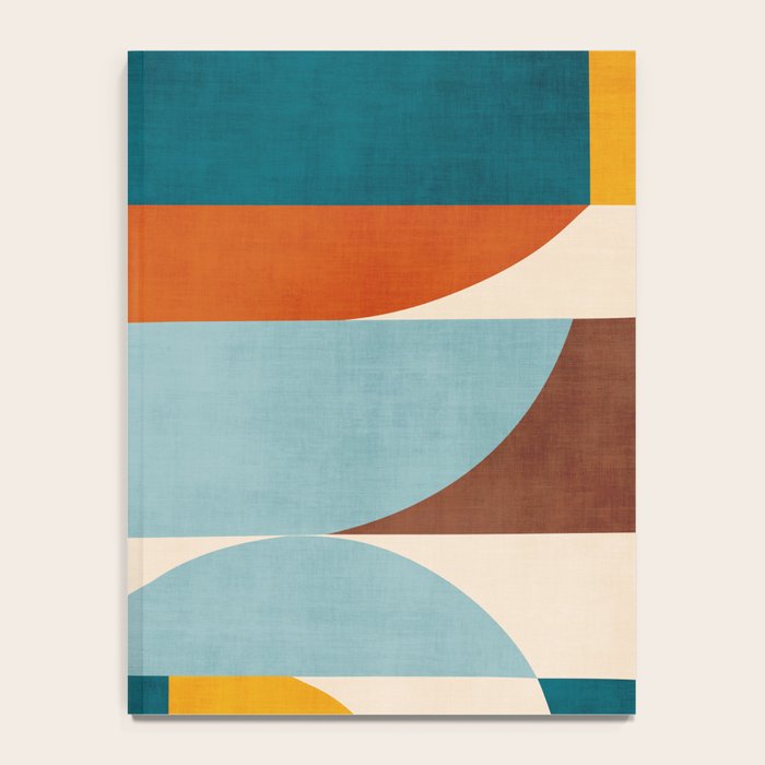 Teal Orange Yellow Light-Blue Geometric Abstract Artwork Notebook Gallery Image 4