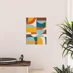 Teal Orange Yellow Light-Blue Geometric Abstract Artwork Poster Gallery Image 2