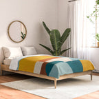 Teal Orange Yellow Light-Blue Geometric Abstract Artwork Comforter Gallery Image 2