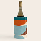 Teal Orange Yellow Light-Blue Geometric Abstract Artwork Wine Chiller Gallery Image 3