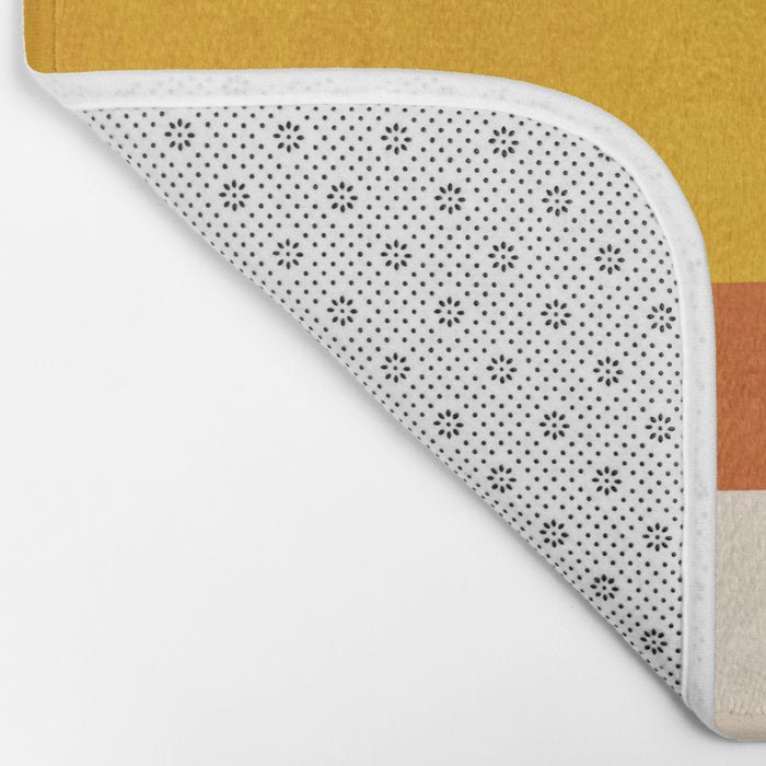 Teal Orange Yellow Light-Blue Geometric Abstract Artwork Bath Mat Gallery Image 2