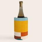 Teal Orange Yellow Light-Blue Geometric Abstract Artwork Wine Chiller Gallery Image 2