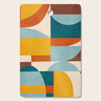 Teal Orange Yellow Light-Blue Geometric Abstract Artwork Cutting Board Gallery Image 1