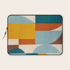 Teal Orange Yellow Light-Blue Geometric Abstract Artwork Laptop Sleeve Gallery Image 1