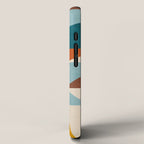 Teal Orange Yellow Light-Blue Geometric Abstract Artwork iPhone Case Gallery Image 2