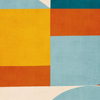 Teal Orange Yellow Light-Blue Geometric Abstract Artwork Coffee Mug Gallery Image 2