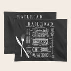 Railroad Railway Steam Locomotive Train Vintage Patent Print Placemat Gallery Image 1