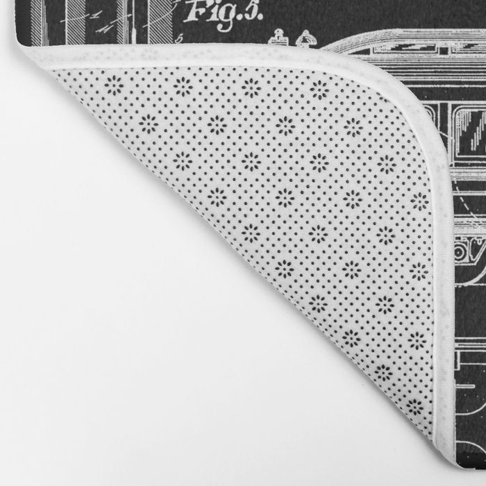 Railroad Railway Steam Locomotive Train Vintage Patent Print Bath Mat Gallery Image 2