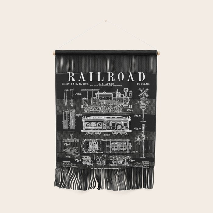 Railroad Railway Steam Locomotive Train Vintage Patent Print Wall Hanging Gallery Image 1
