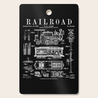 Railroad Railway Steam Locomotive Train Vintage Patent Print Cutting Board Gallery Image 1
