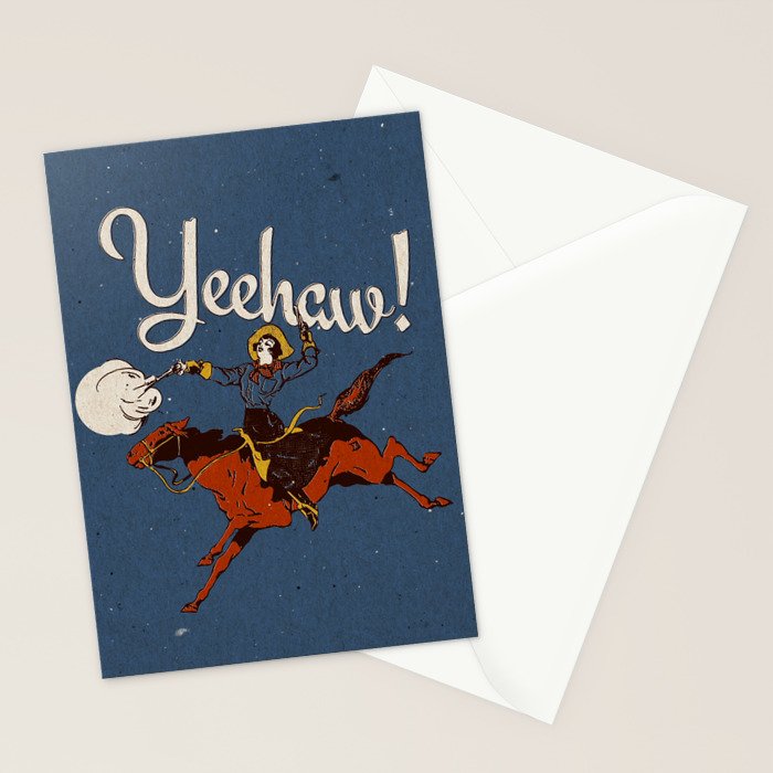 Yeehaw! Blue Stationery Card Gallery Image 2