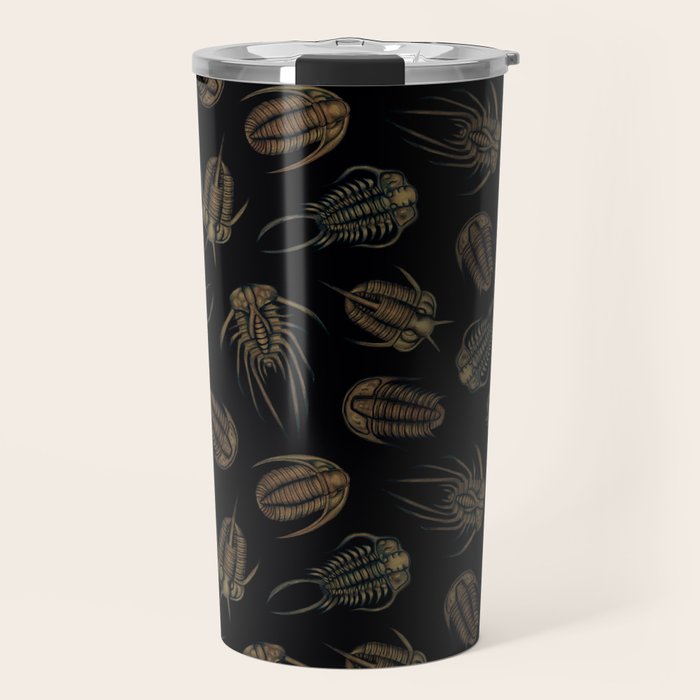 Trilobites - Marine Fossil Pattern Travel Mug Gallery Image 1
