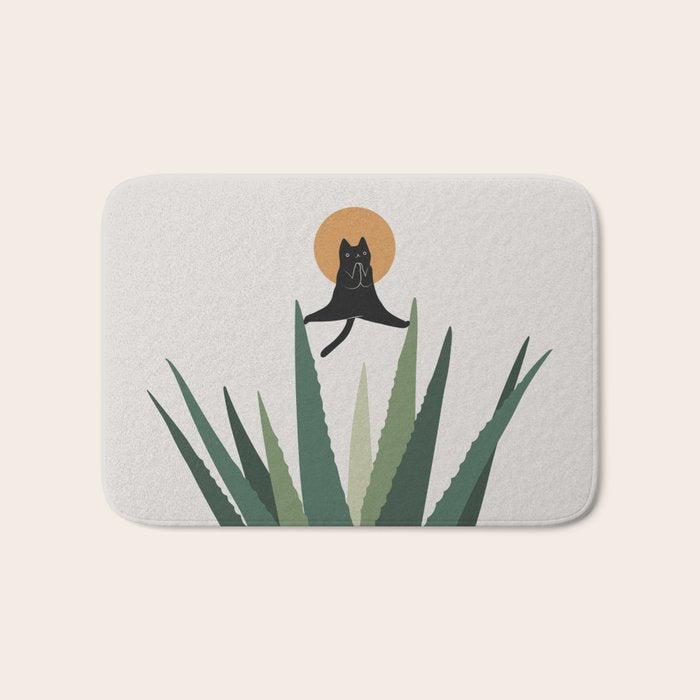 Cat and Plant 43: Nameowste Bath Mat Gallery Image 1