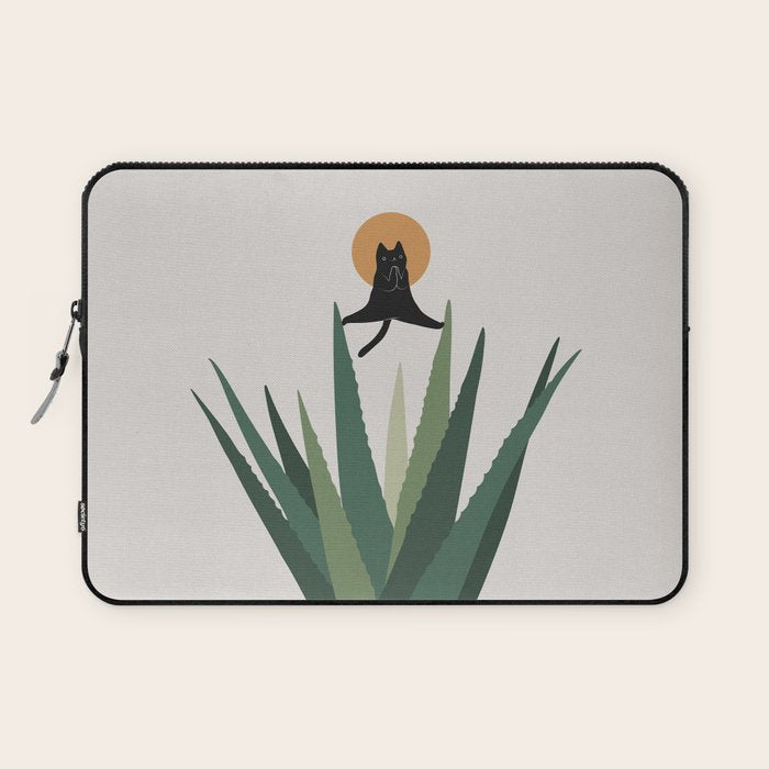 Cat and Plant 43: Nameowste Laptop Sleeve Gallery Image 1