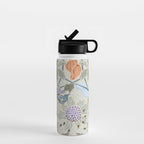 Beach thistle and shells with backgrd pattern Water Bottle Gallery Image 1