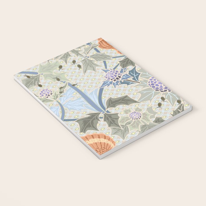 Beach thistle and shells with backgrd pattern Notebook Gallery Image 3