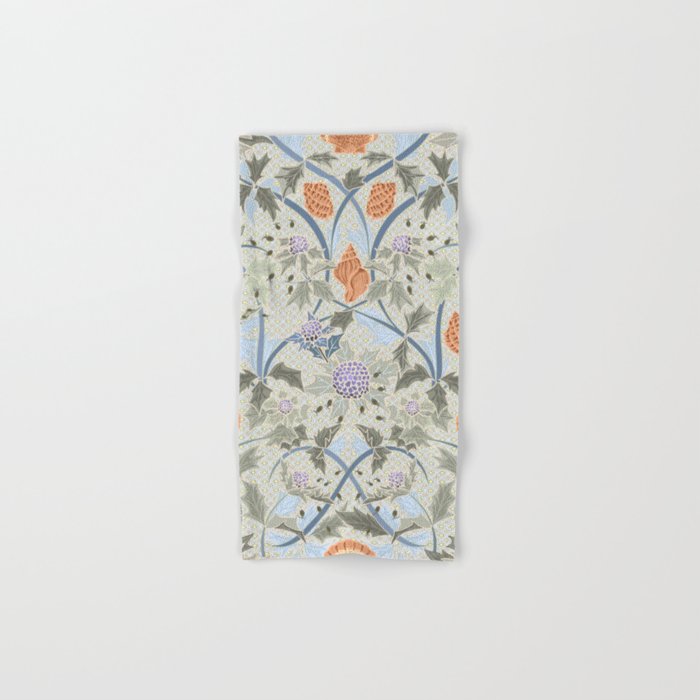 Beach thistle and shells with backgrd pattern Bath Towel Gallery Image 1